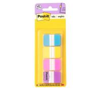 Post-it Onglets, 1 pouce uni, turquoise, jaune, rose, violet, 22/couleur, 88/distributeur (686-AYPV1IN)