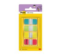 Post-It Onglets d’indexation résistants pour classeur, petit format, bleu, violet, rose et jaune, 15,8 mm x 38,1 mm, 40 onglets/ distributeur, 1 distributeur/boîte