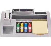 Post-it Organiseur de Bureau, Notes et Index Post-it + Ruban Scotch Magic | Avec 6 Espaces, Une Base Lestée et Un Dévidoir à Une Main, Cet Organisateur Garde Vos Fournitures Rangées et à Portée de Main
