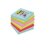 Bloc-notes adhésif amovible Super Sticky Post-it 76x76 Mm avec 90 feuilles paquet de 6 unités couleurs Miami