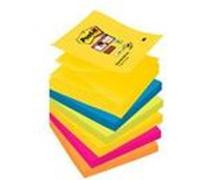 3M Post-it Super Sticky Z-Notes R3306SR, 6 blocs de 90 feuilles, Rio de Janeiro Collection : ultra jaune, -rose, vert fluo, 76 mm x 76 mm, certifié PEFC x12 morceau
