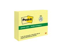 Post-it Bloc-notes 660-RP recyclé grandes lignes 100 feuilles 102×152 mm Jaune Lot de 12