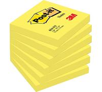 Post-it Notes repositionnables 654NGE Neon - 76 x 76 mm - Jaune fluo - Bloc 100 feuilles
