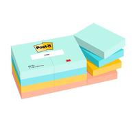 Post-It 653-12-Bea Rectangle Bleu, Orange, Jaune 100 Feuilles Auto-Adhésif