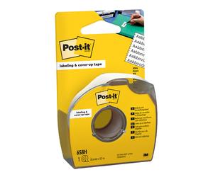Post-it Ruban de masquage 658H Blanc 25,4 mm x 17,7 m avec dévidoir manuel