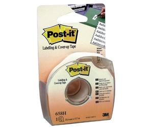 Post-it Ruban de Masquage avec Dévidoir, Blanc - 25 mm x 17,7 m - 1 Rouleau, 1 Dévidoir - pour Étiqueter, Couvrir ou Corriger