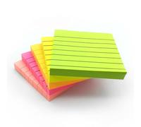 Post-it Sticky Notes Bright | Blocs-notes lignés | Liste de tâches | Blocs-notes pour la maison, le bureau et l'école | Blocs mémo | Lot de 4 | 76mm x 76mm 100 feuilles par bloc
