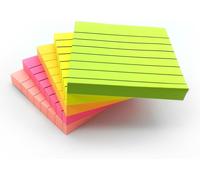 Post-It Sticky Notes Bright Blocs-Notes Lignés Liste De Tâches Blocs-Notes Pour La Maison, Le Bureau Et L'école Blocs Mémo Lot De 4 76mm X 76mm 100 Feuilles Par Bloc