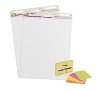 Post-it Super Sticky Blocs Paperboard 2 Blocs + 1 Notes GRATUIT | Papier 100 % Recyclé | 63,5 cm x 76,2 cm | Blocs Paperboard Auto-Adhésifs pour Brainstorming, Planification et Présentations