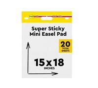Post-it Super Sticky Meeting Charts, Pack de 1 Bloc avec 20 Feuilles, 38 cm x 45.7 cm, Couleur Blanche - Paperboard Adhésif Repositionnable pour Réunions et Sessions de Brainstorming