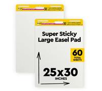 Post-it Super Sticky Meeting Charts, Pack de 1 Bloc avec 30 Feuilles, 635 mm x 762 mm, Couleur Blanche - Paperboard Adhésif Repositionnable pour Réunions et Sessions de Brainstorming