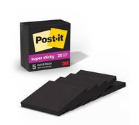 Post-it Super Sticky Notes, 2X Sticking Power, noir, 5 blocs/paquet (654-5SSSC)