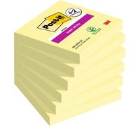 Post-it Super Sticky Notes, Canary Yellow, 76 mm x 76 mm, Promo Pack, 90 Sheets/