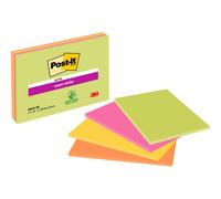 Post-it Super Sticky Notes Repositionnables Grand Rectangle 152 x 203 mm - Bloc 45 feuilles Vert, Bleu, Orange