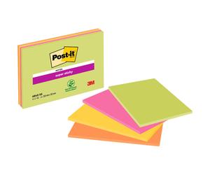 Post-it Super Sticky Notes Repositionnables Grand Rectangle 152 x 203 mm - Bloc 45 feuilles Vert, Bleu, Orange