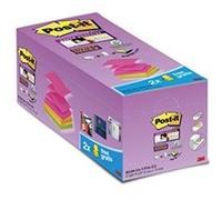 Post-it - Blocs autocollants Super Sticky R330S16 - lot de 16 x 90 76x76 mm (bleu/jaune/rose/vert)