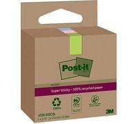 Post-it Super Sticky Recycling Notes 47 6 x 47 6 mm - 3 blocs de 70 feuilles - 100% recyclé - Multicolore