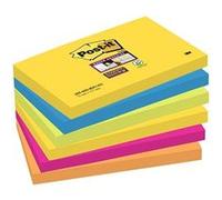 Post-it Note adhésive 6556SR 127 mm x 76 mm vert fluorescent, orange fluorescent, bleu ultra, jaune