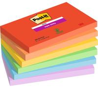 Post-it® SuperSticky 655-6SS-PLAY Haftnotizblock Playful - 76 x 127 mm, 6x 90 Blatt, sortiert