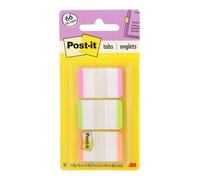 Post-it Tabs, solide, 12 onglets par couleur, 36 languettes pour distributeur 66 Tabs Assorted Bright Lined