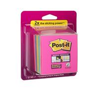 Post-it Bloc-notes cube Super Sticky 76 x 76 mm, 440 feuilles, Rainbow