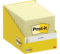 Post-it Z-Notes, 100 Feuilles, 76 mm x 76 mm, Jaune | Notes Autocollantes pour Dévidoir, Se prennent d'Une Main, pour Rappels, Listes et Messages ; Se Retirent sans Traces