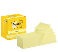 Post-it Z-Notes Autocollantes R350 - Pack 12 blocs, 100 f. par bloc, 76 x 127 mm, Jaune canari