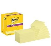 Post-it Z-Notes Autocollantes Super Sticky, Pack de 12 Blocs, 90 Feuilles par Bloc, 76 mm x 127 mm, Jaune Pastel - Feuillets Super Adhésifs pour Prise de Notes, Listes de Tâches et Rappels