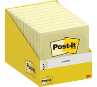 Post-it Z-Notes, Canary Yellow, Pack of 10 Pads, 100 Sheets per Pad, 76 mm x 76