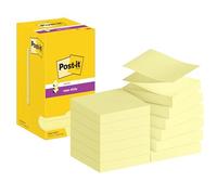 Post-it Notes autocollantes Z-Notes Super Sticky Pack de 12 blocs 90 feuilles 76×76 mm Jaune pastel