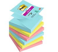Post-it Bloc-notes Z-Notes Super Sticky 76 x 76 mm Noir - Pack de 6 (90 feuilles par bloc)