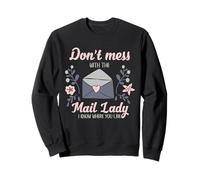 Postal Worker Mail Lady Floral Route Humour Design Sweatshirt