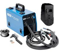 Güde Poste à souder SG 131 A-SYN (230 V, technologie Inverter pour fil de 9 mm, courant max. 120 A, avec bouclier de soudage, paquet de tuyaux, fil fourré, marteau à brosse et buses de rechange)