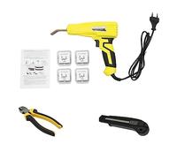 Poste à souder en plastique 100 W - Machine à souder - Kit de réparation de pare-chocs de voiture - Avec 400 clous de soudure pour réparation de pièces en plastique fissurées cassées (jaune)