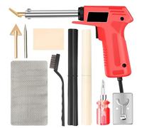 Poste À Souder Plastique 100 W, Fer À Souder, Outil Professionnel de Réparation de Surface pour Pare-chocs de Voiture avec 2 Pointes de Soudage, Filet de Réparation(Red)