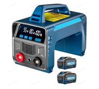 Poste à souder sans fil avec batteries, poste à souder à fil fourré/à fil fourré, poste à souder MMA ARC DC, poste à souder portable, avec écran LED, démarrage à chaud, force d'arc 2Batteries