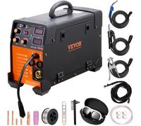 VEVOR Poste à Souder MIG-200 Poste à Souder MIG MMA TIG 200 A Poste de Soudage Portable Soudeuse Inverseur à Fil Fourré Machine à Souder 3 en 1 Équipement pour Soudage Acier au Carbone Fer Acier Inox