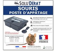 Poste d'appâtage pour Souris, Sécurisé pour Enfants et Animaux, 1 Unité SoluDérat - Fabriqué en France - Texte réglementaire en français - Boite Vendu Vide sans appât (Poison)