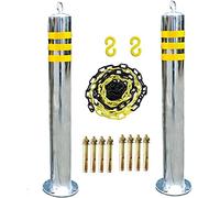 Poste de barrière de stationnement descendante, Borne de stationnement d'acier inoxydable avec l'argent réfléchi 650x76mm chaîne en plastique