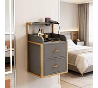 Poste de Coiffure Mural, Meuble de Rangement Suspendu pour Salon, 2 tiroirs et Supports pour sèche-Cheveux, Station de Travail pour Salon de Coiffure et Spa (15,7x11,8x18,9po)(E)