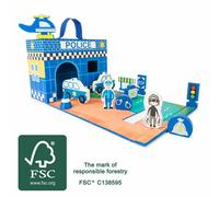 Poste De Police En Bois De Petit Pied Dans La Mallette