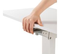 Poste de travail assis/debout, sur roulettes, blanc