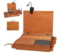 Poste de Travail pour modélisme, établi Portable avec éclairage et Tapis de découpe A5, boîte de Rangement Pliable de Haute précision pour Outils de modélisme, idéal pour Le Bricolage