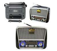 Poste haut parleur radio FM AM bluetooth usb SD enceinte rétro vintage avec panneau solaire batterie