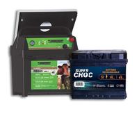 Beaumont - Électrificateur Mixte de Clôture RB880 à Panneau Solaire + Batterie 12V 75Ah - Poste 4 en 1, Alimentation Secteur, Batterie ou Pile - Facilement Transportable - Garde Tous Types d'Animaux