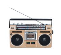 Poste Radio-Cassette Stéréo Bluetooth - Lecteur cassette et radio AM/FM - Interface SD/USB - Marron