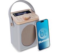 Poste Radio Dab Plus Numérique et FM Portable sans Fil Bluetooth Bluetooth avec Son stéréo Double réveil/Finition Effet Cuir.