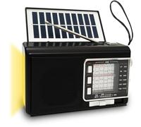 Poste Radio Portable avec Panneau Solaire & 1200mAh Battery, Récepteur AM/FM/SW1-6 avec 8W Haut-Parleur/TWS/USB/TF/Torche, Bluetooth Radio a Pile pour Camping/Urgence/Extérieur