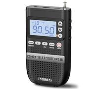 Poste Radio Portable Compatible avec des Écouteurs Bluetooth, PRUNUS J-618 AM/FM Radio Bluetooth avec Batterie Rechargeable de 2000 mAh, Minuterie de Veille et Double Réveil, Fente pour Carte TF