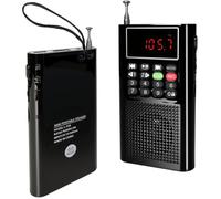 Poste Radio Portable, Mini Radio FM avec Balayage Automatique, Batterie Rechargeable Intégrée, Lecture MP3 Via USB/Carte MicroSD